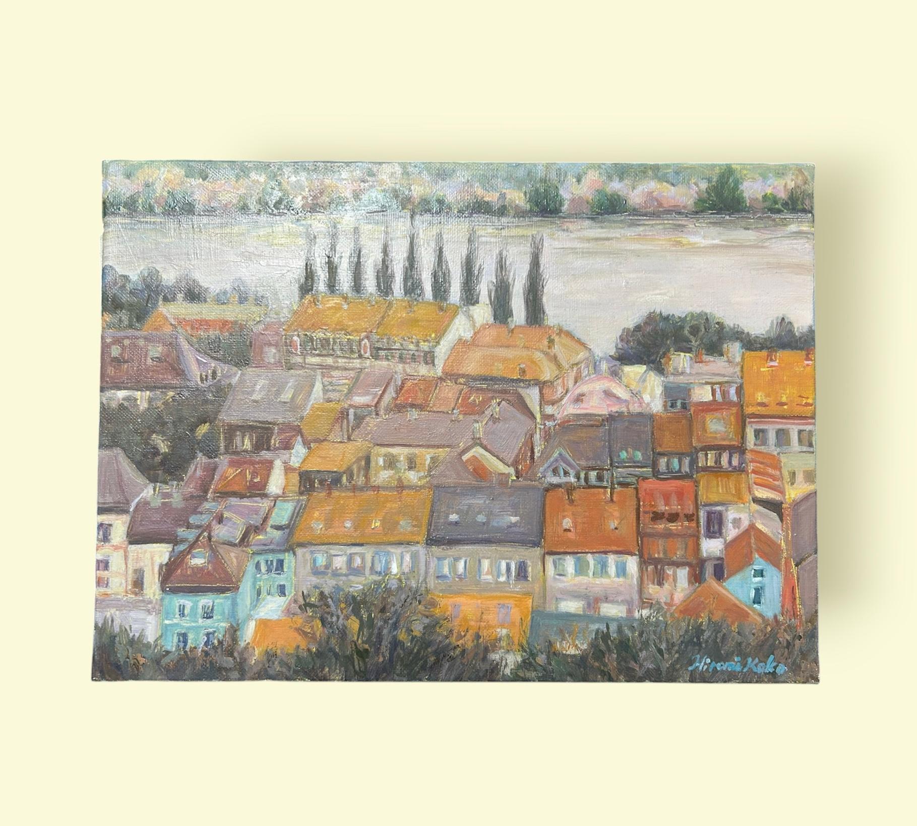 ハイデルベルク(油絵F4号、ドイツ、ハイデルベルク、原画)1枚目の画像